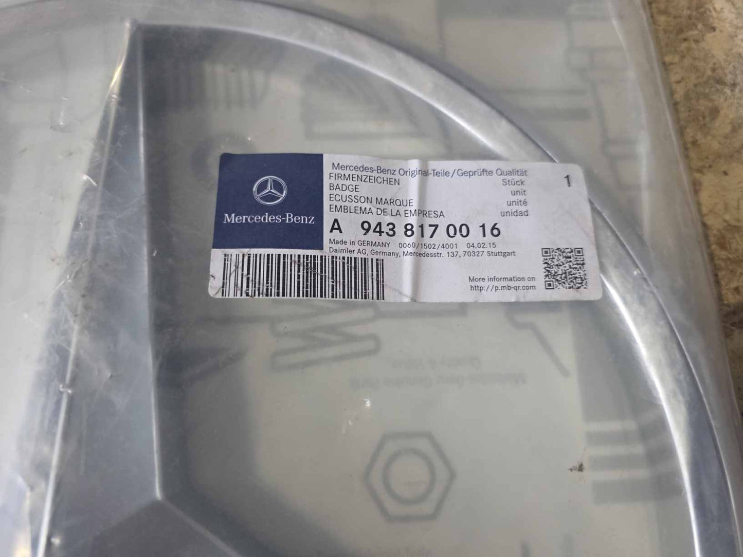 MERCEDES-BENZ ATEGO ACTROS FRONT LOGO A9438170016