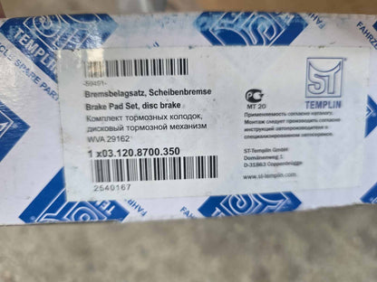 DAF BRAKE PAD SET WVA 29162 709291072 0.233.5013.09 03.120.8700.350